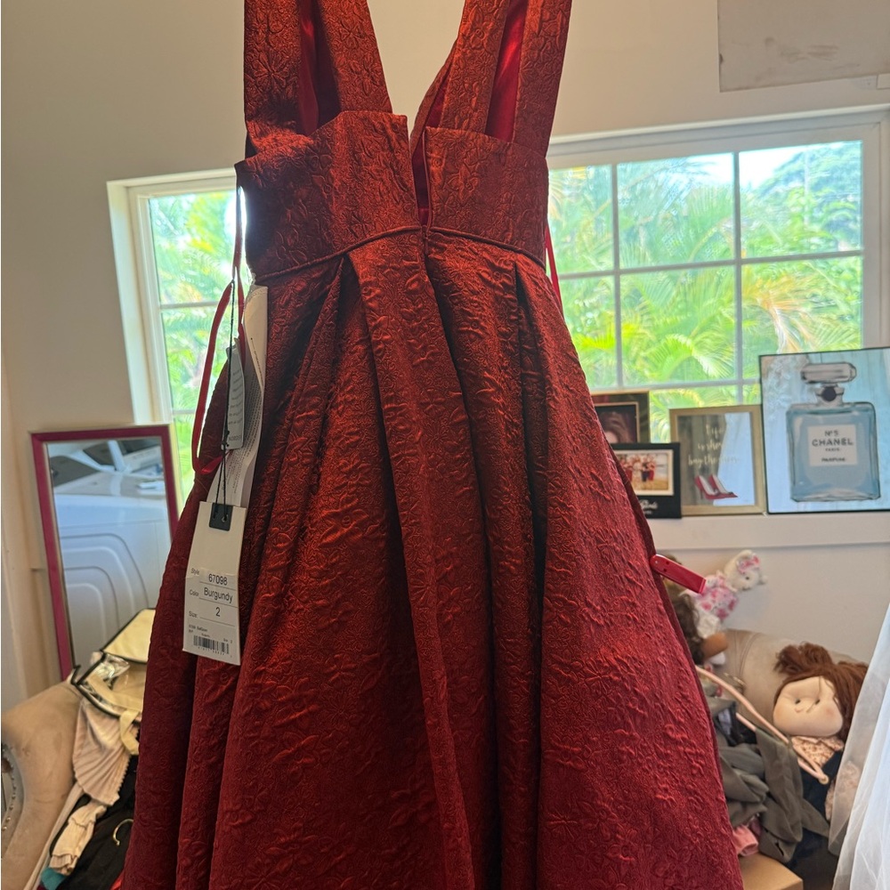 Mac Duggal Red A-Line Prom Dress - Picture 3 of 4